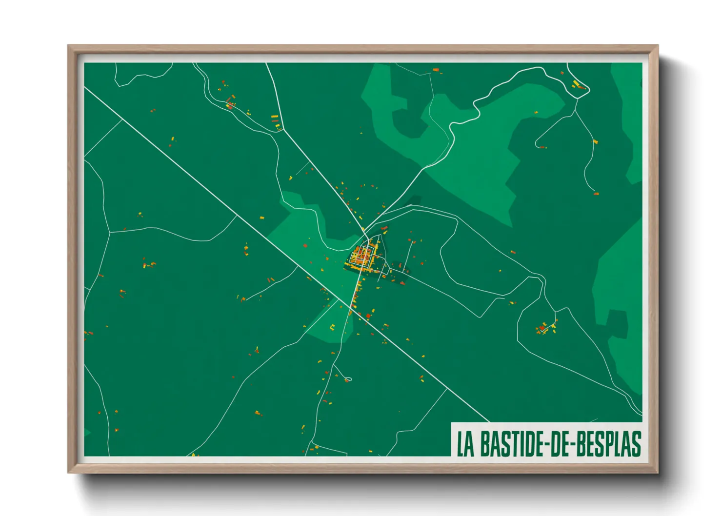 Une affiche de carte sur La Bastide-de-Besplas