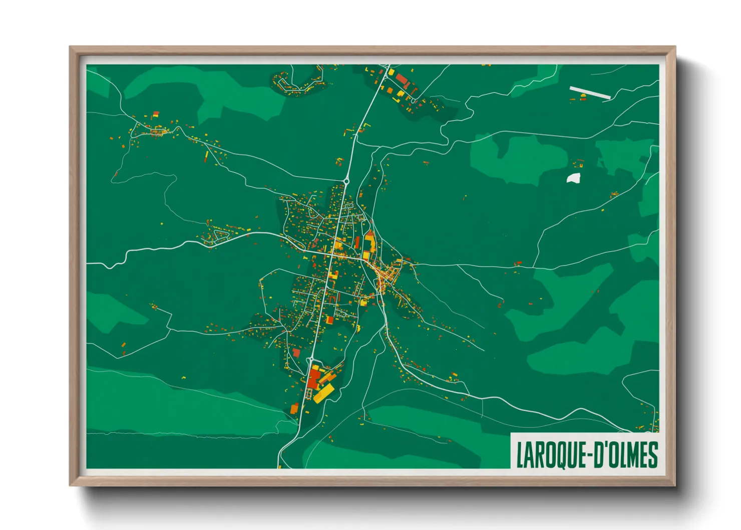 Une affiche de carte sur Laroque-d'Olmes