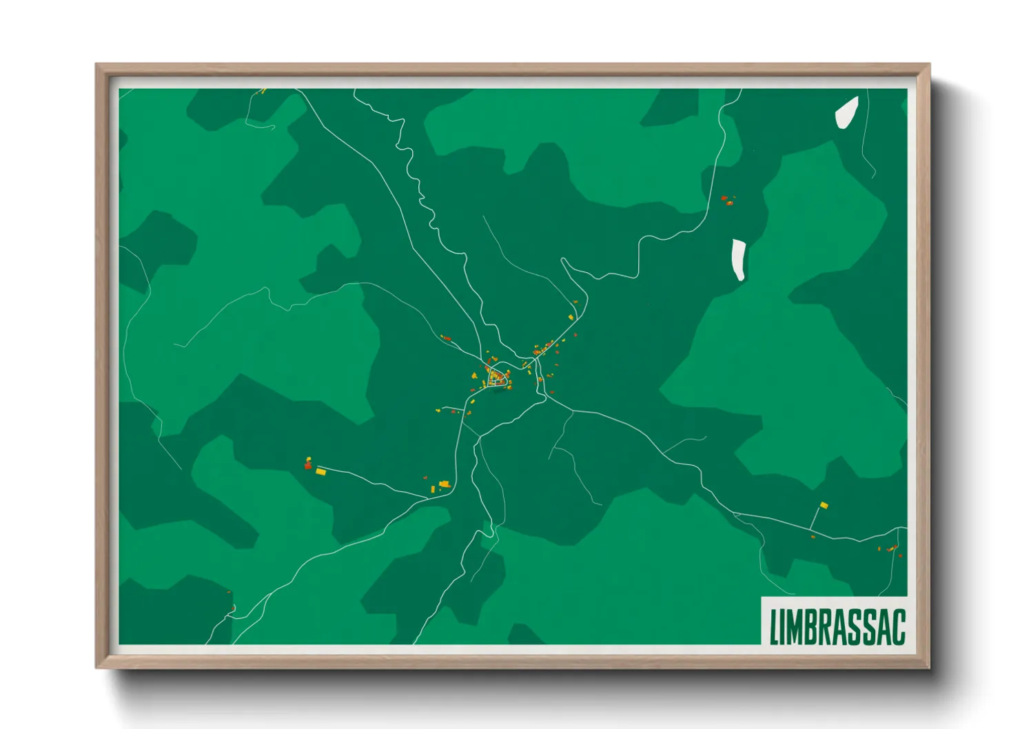 Une affiche de carte sur Limbrassac