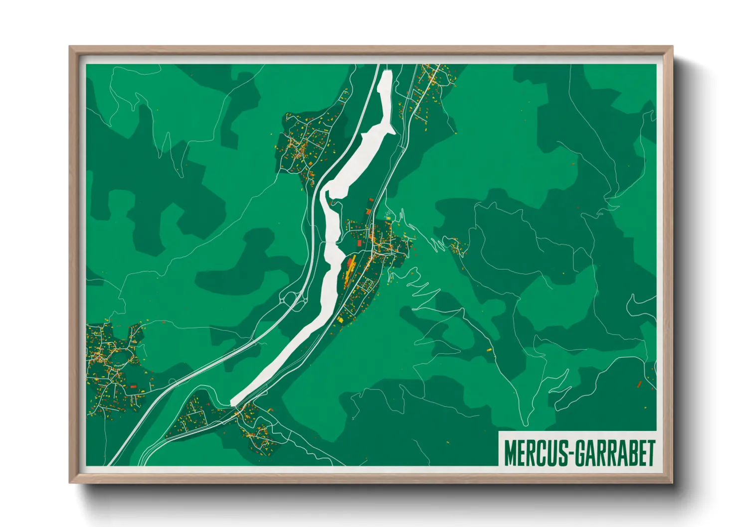 Une affiche de carte sur Mercus-Garrabet