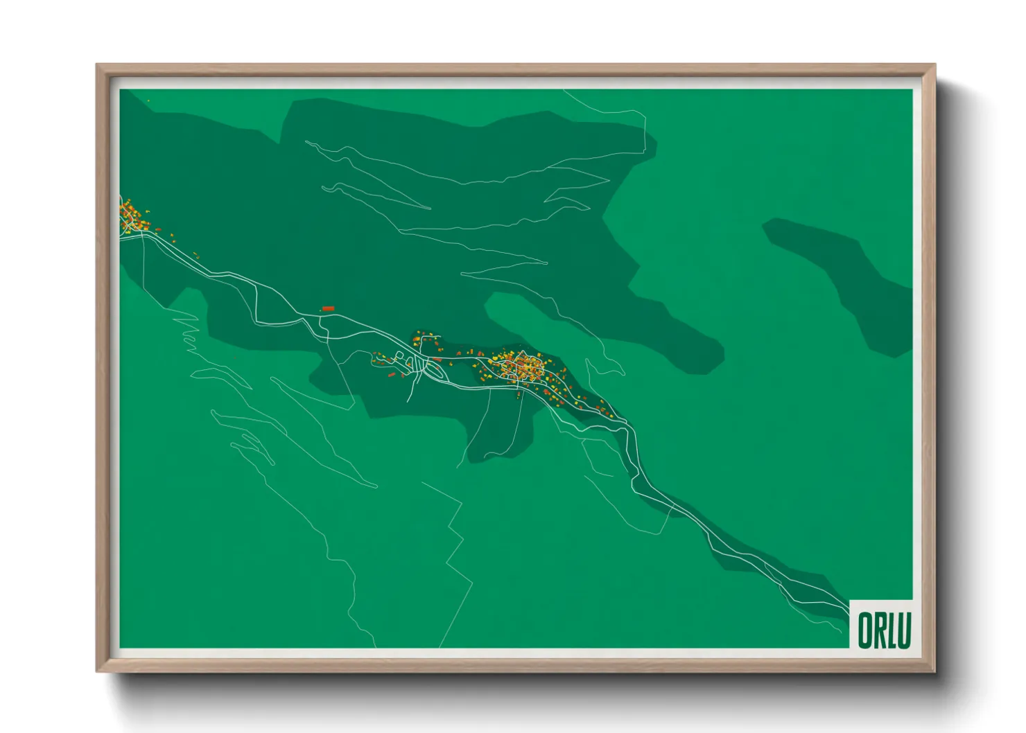 Une affiche de carte sur Orlu