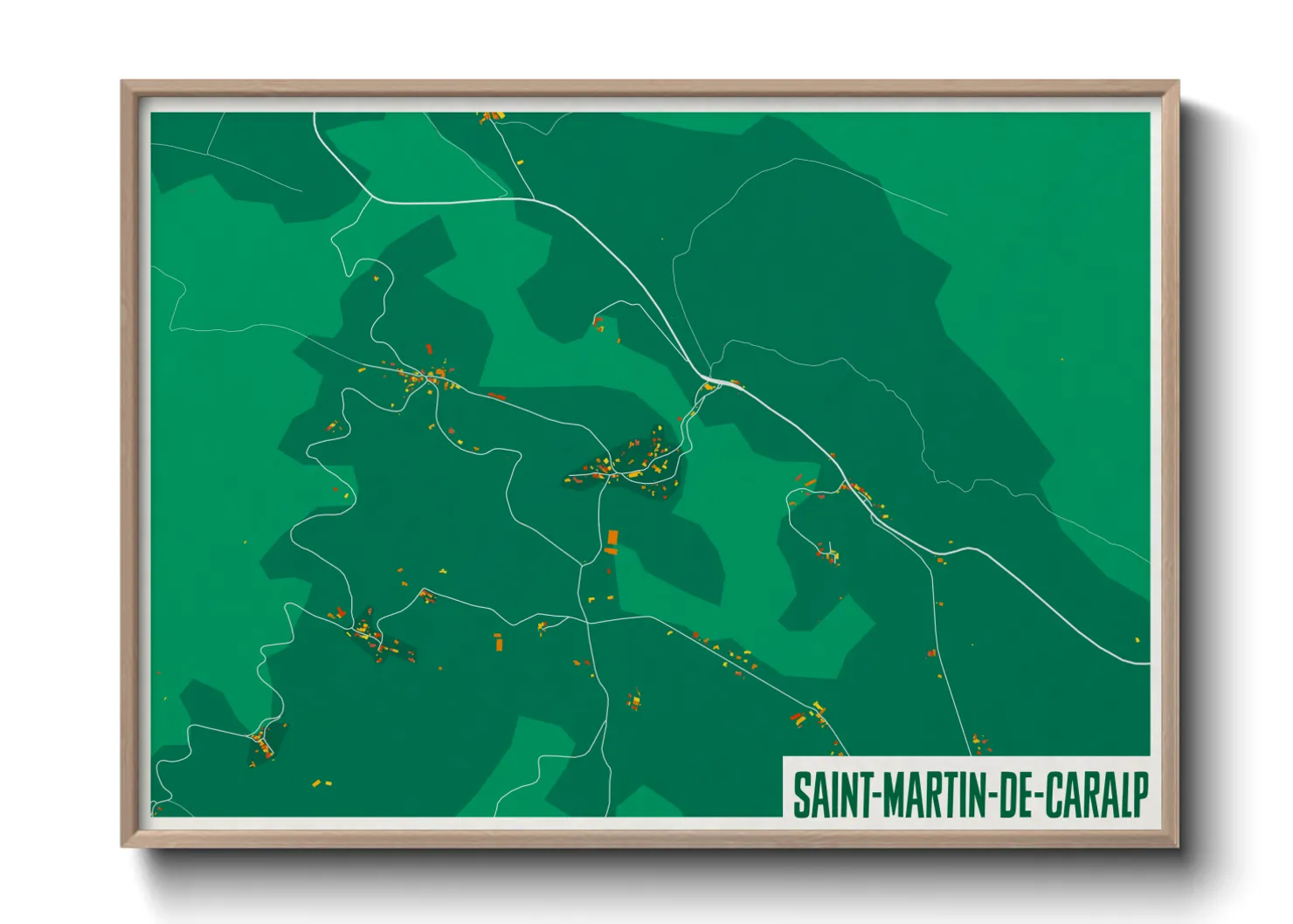 Une affiche de carte sur Saint-Martin-de-Caralp