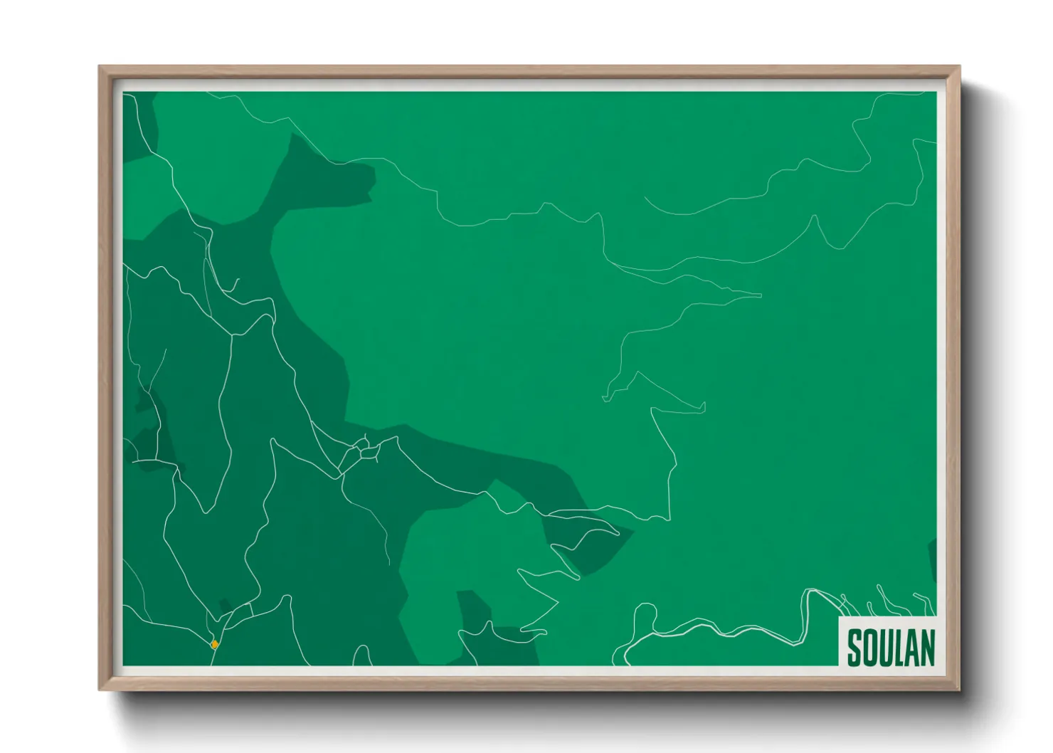 Une affiche de carte sur Soulan