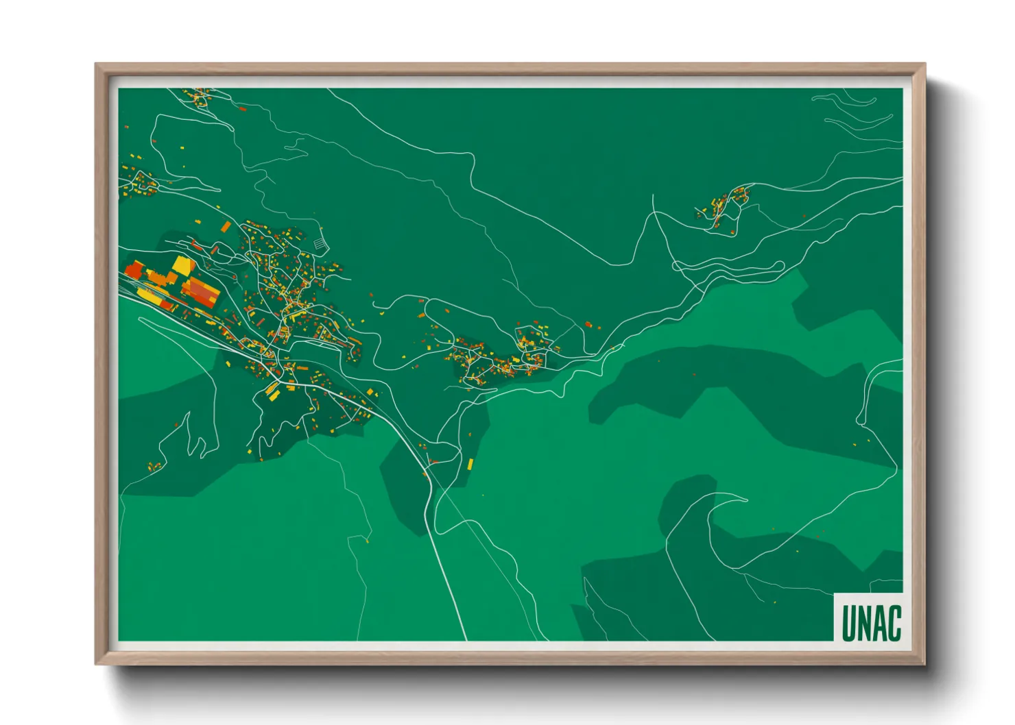 Une affiche de carte sur Unac