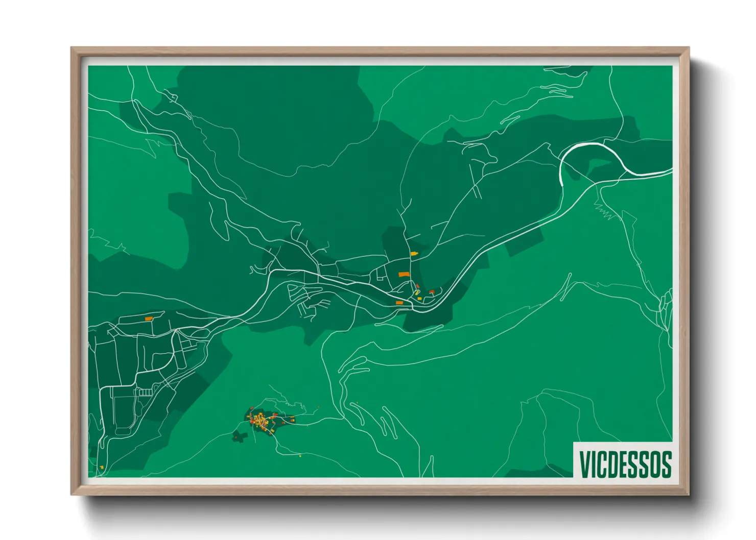 Une affiche de carte sur Vicdessos