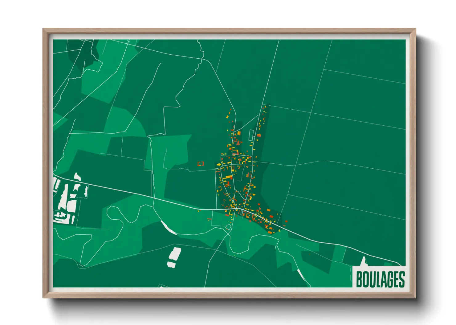 Une affiche de carte sur Boulages