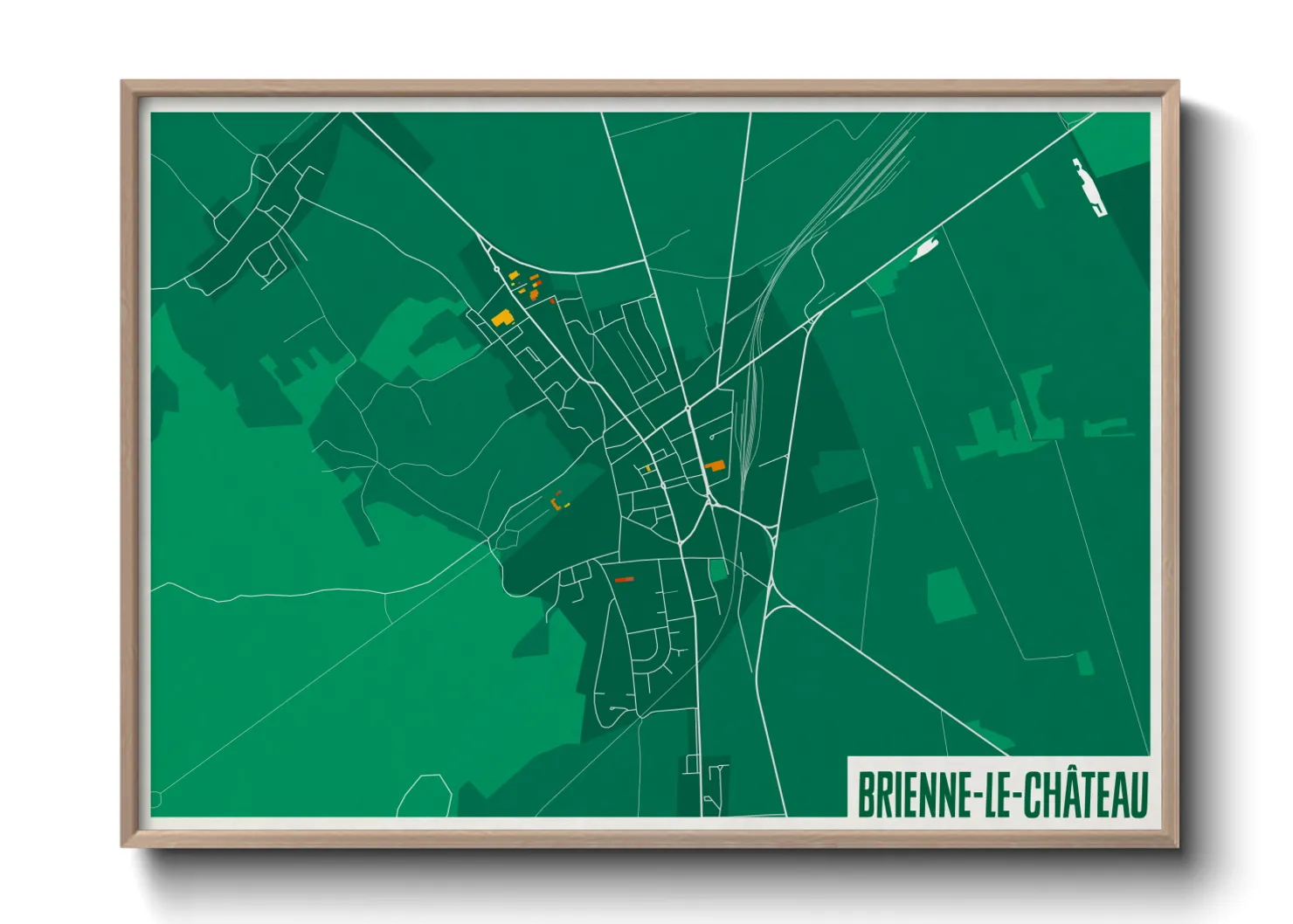 Une affiche de carte sur Brienne-le-Château