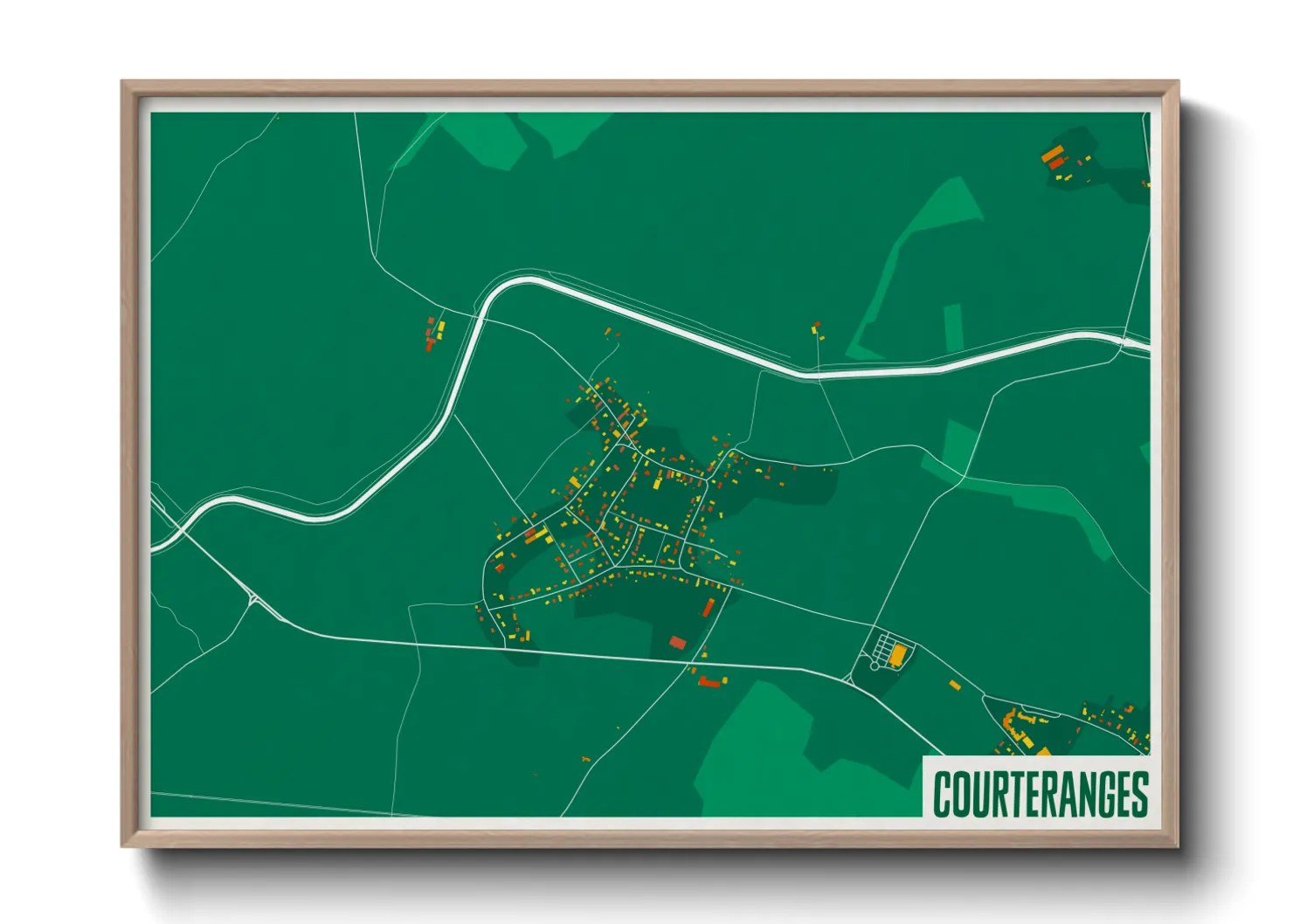 Une affiche de carte sur Courteranges