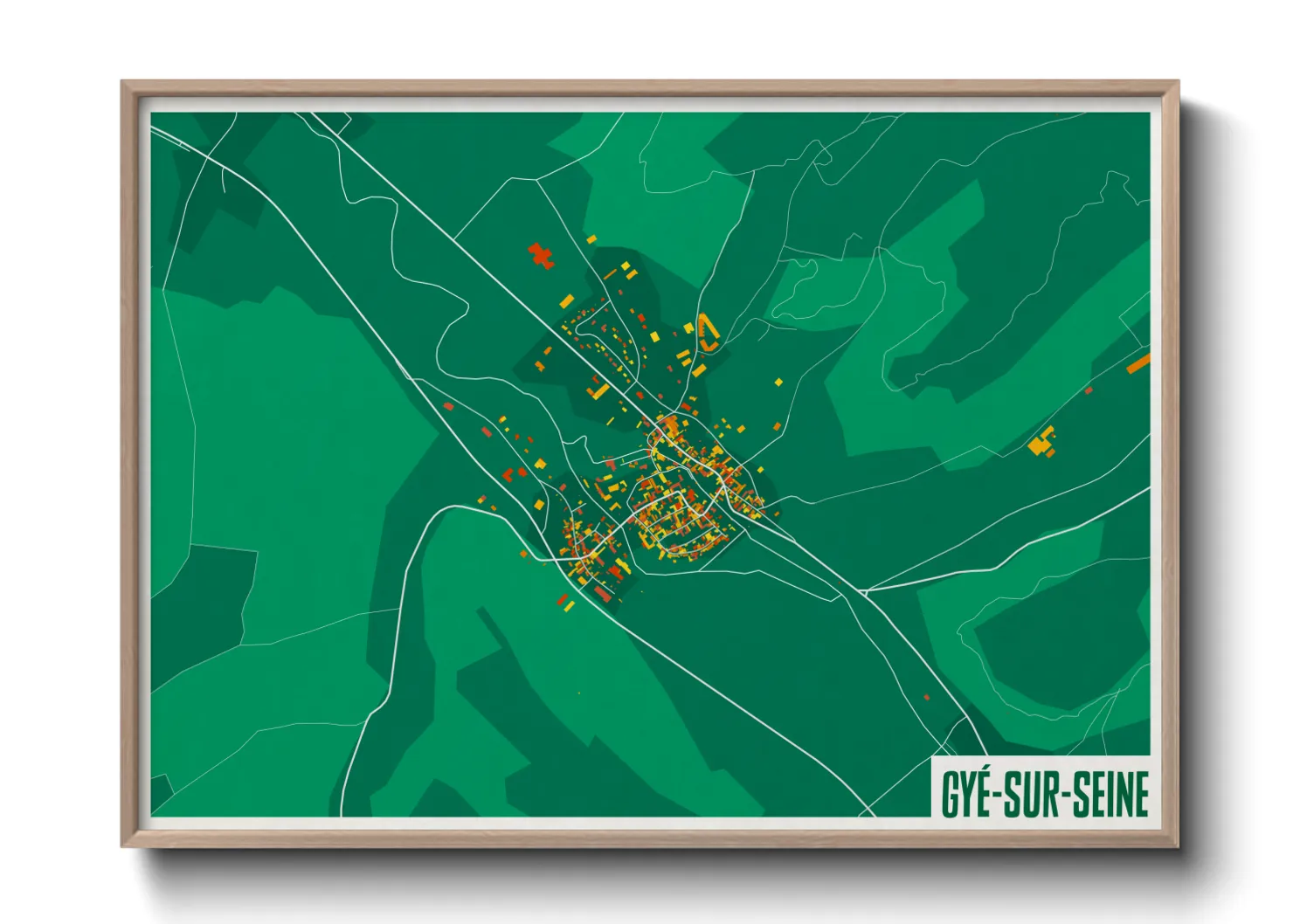 Une affiche de carte sur Gyé-sur-Seine