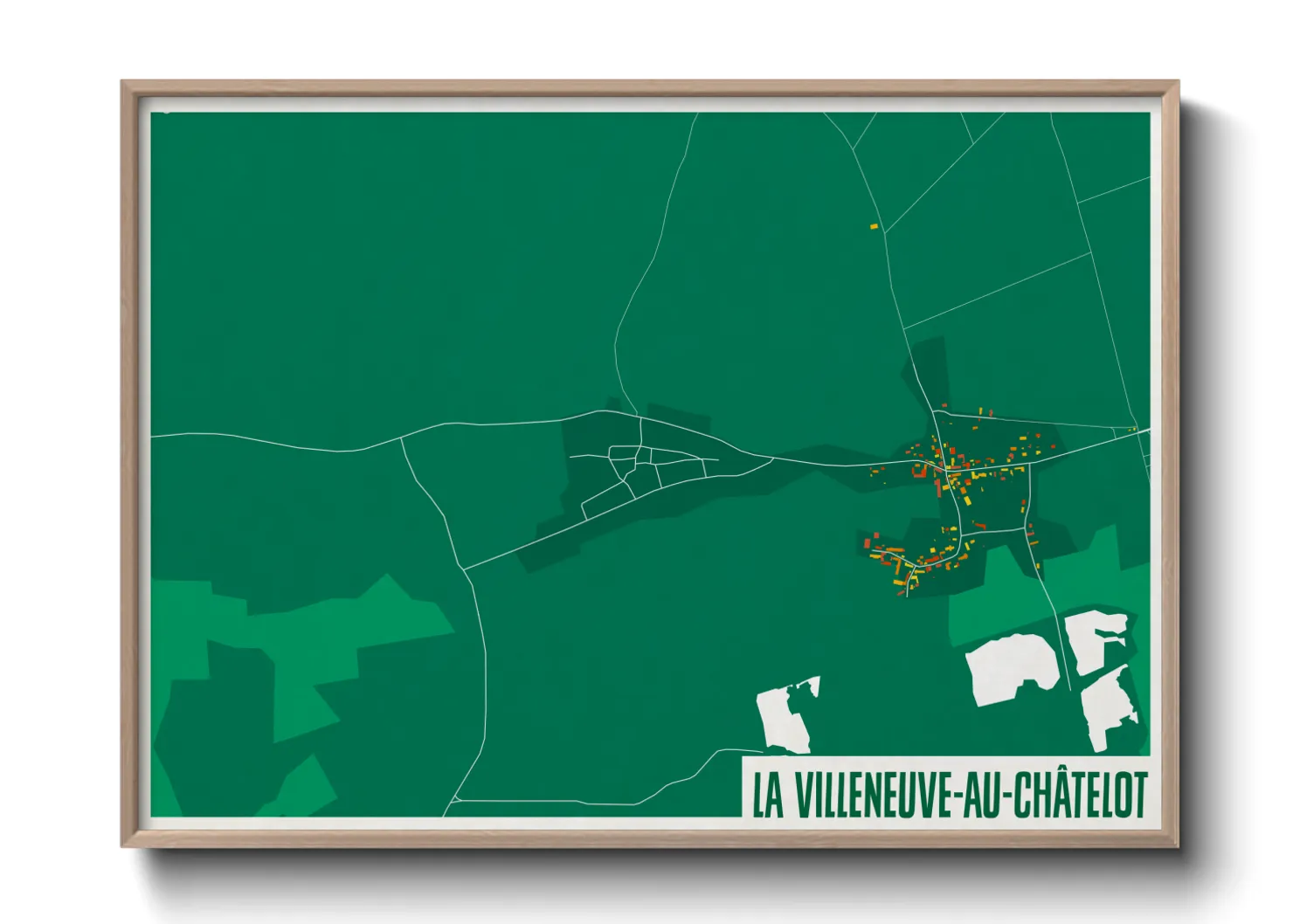 Une affiche de carte sur La Villeneuve-au-Châtelot