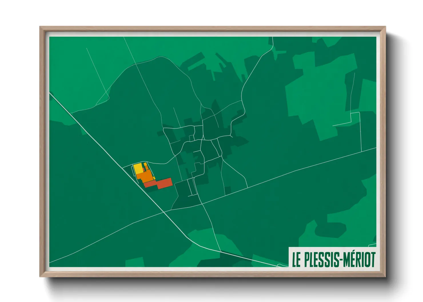 Une affiche de carte sur Le Plessis-Mériot