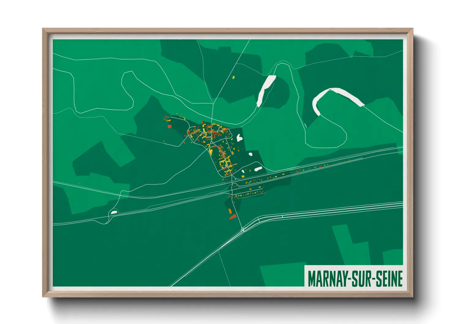 Une affiche de carte sur Marnay-sur-Seine