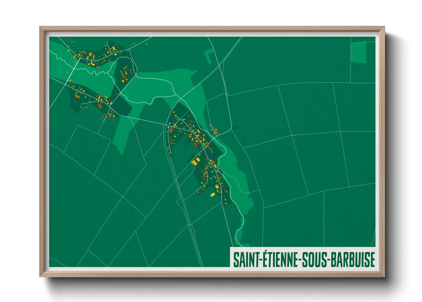 Une affiche de carte sur Saint-Étienne-sous-Barbuise