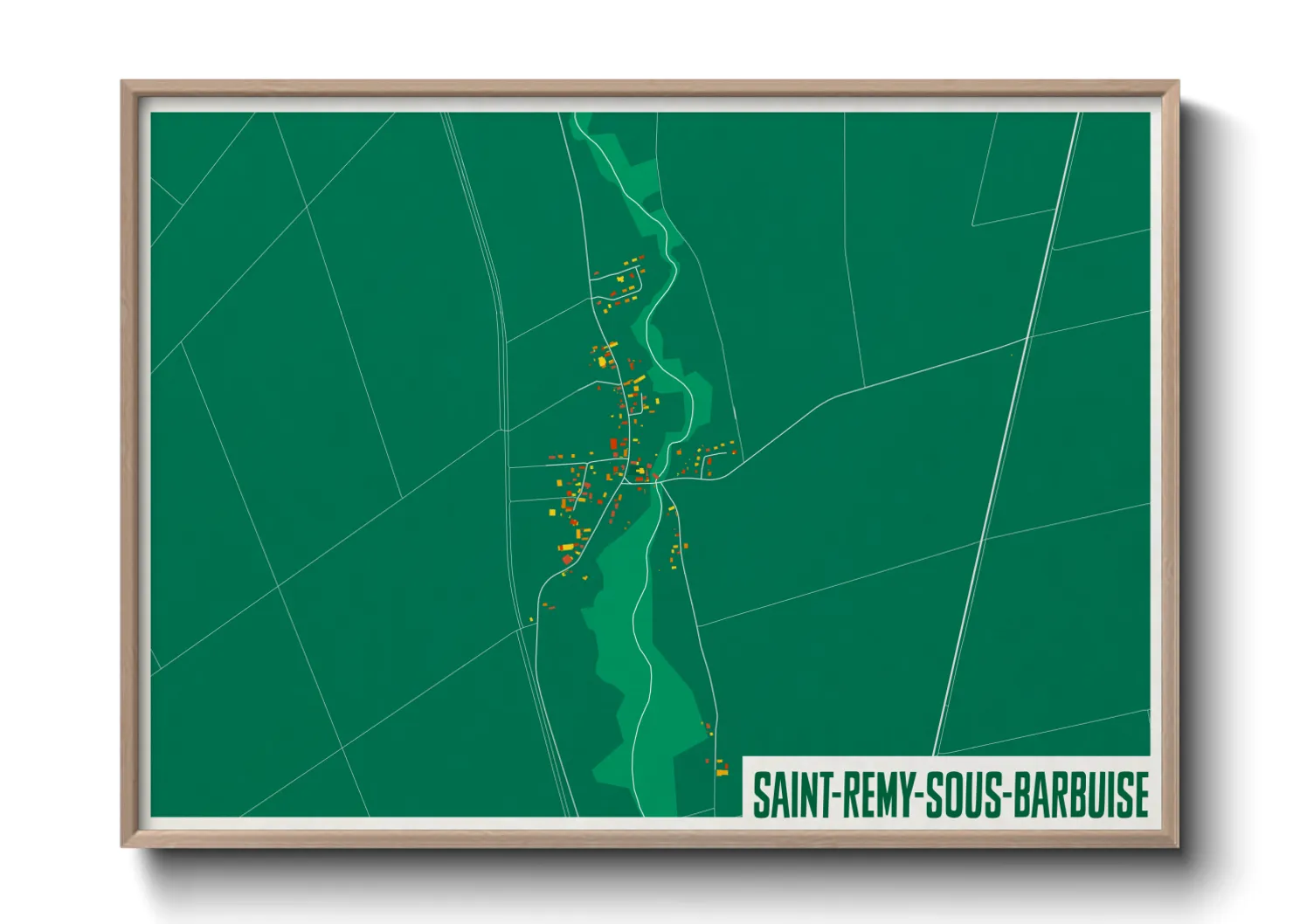 Une affiche de carte sur Saint-Remy-sous-Barbuise