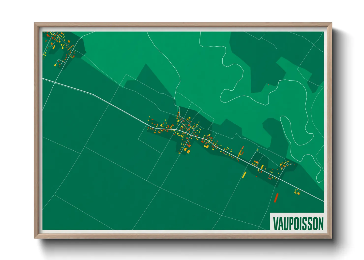 Une affiche de carte sur Vaupoisson