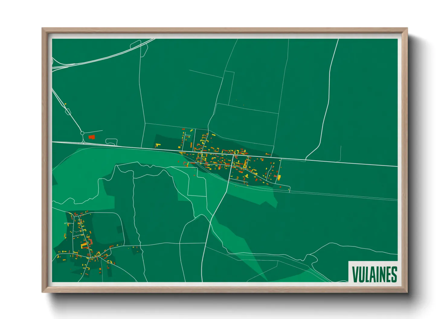 Une affiche de carte sur Vulaines