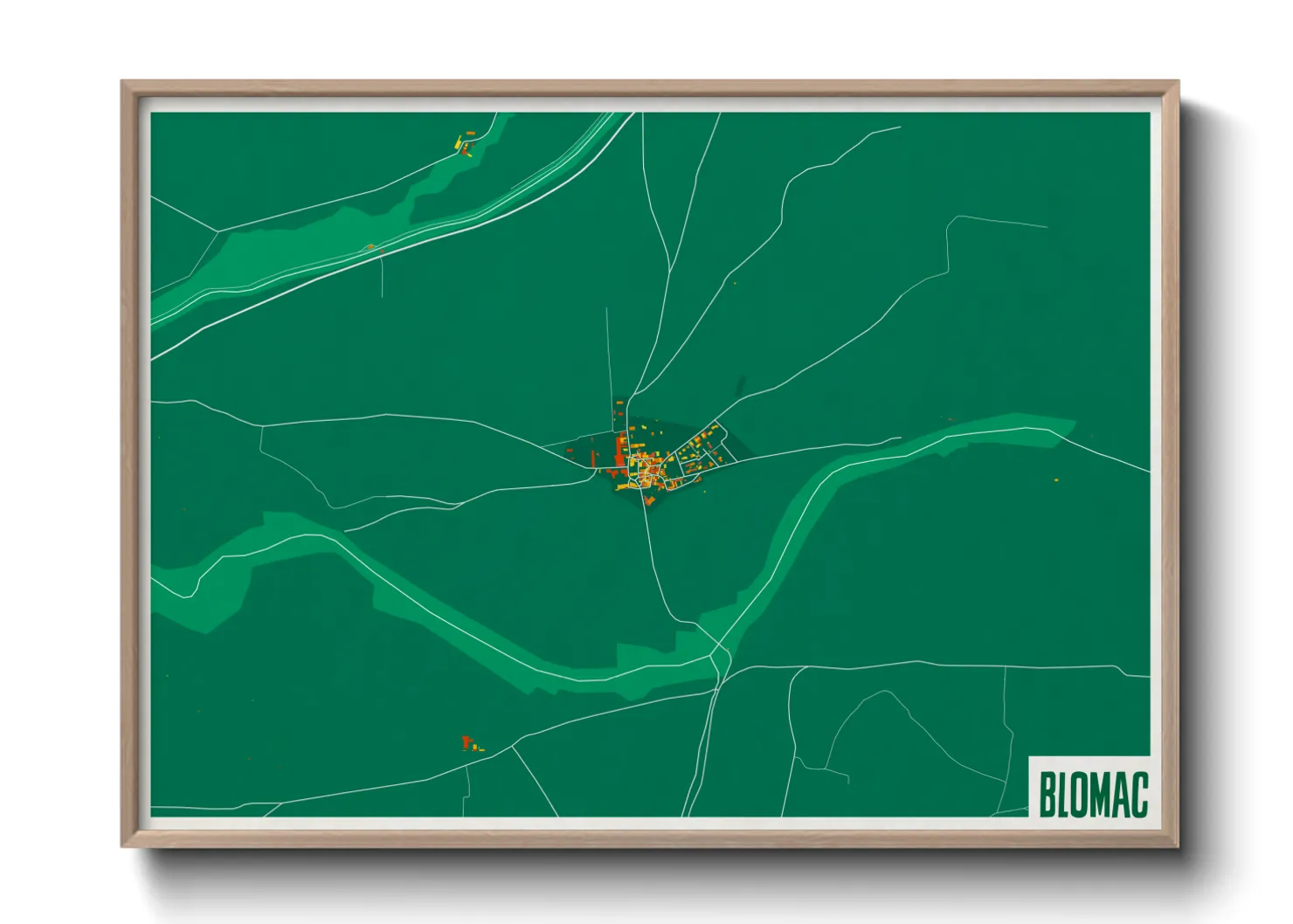 Une affiche de carte sur Blomac