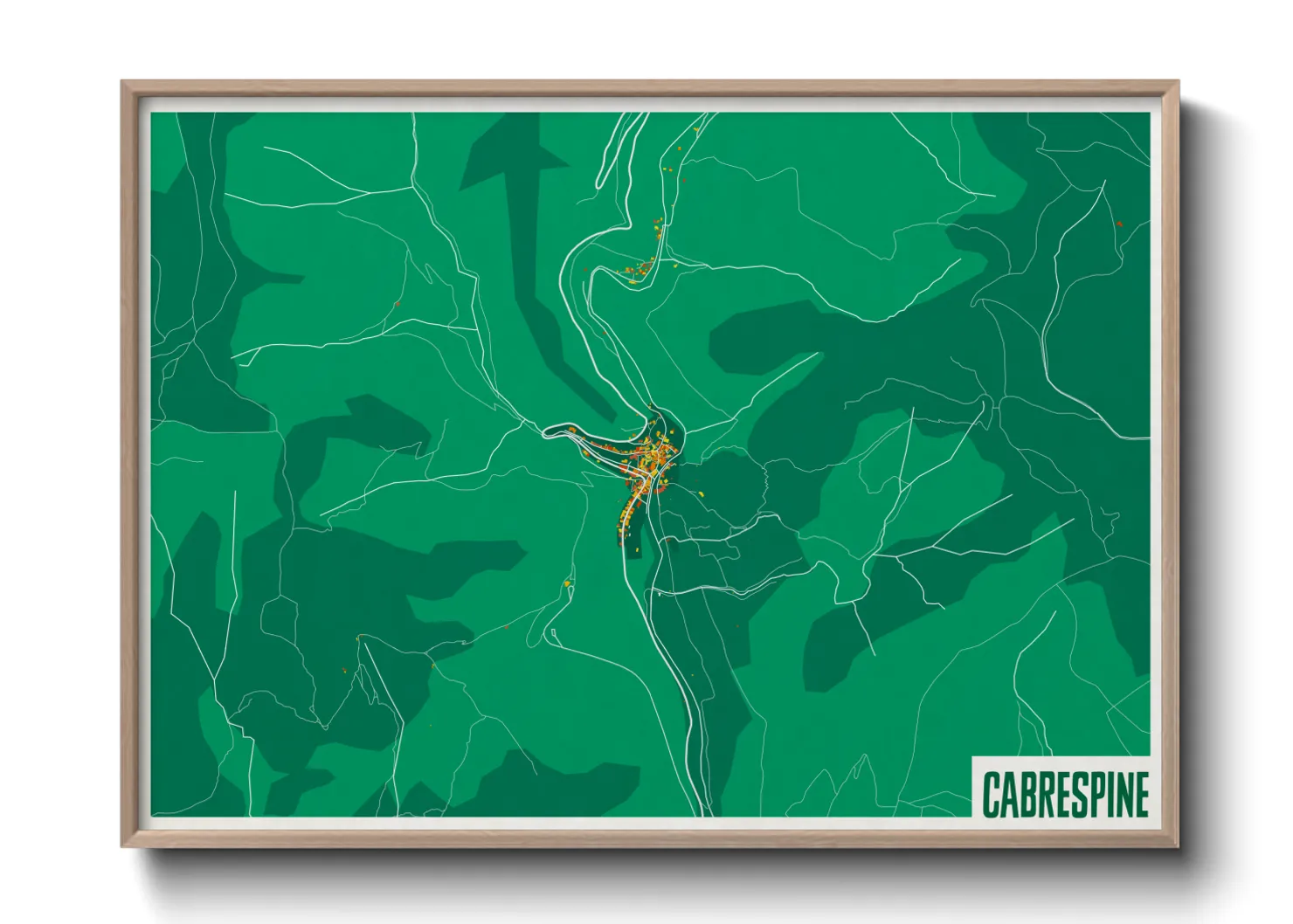 Une affiche de carte sur Cabrespine