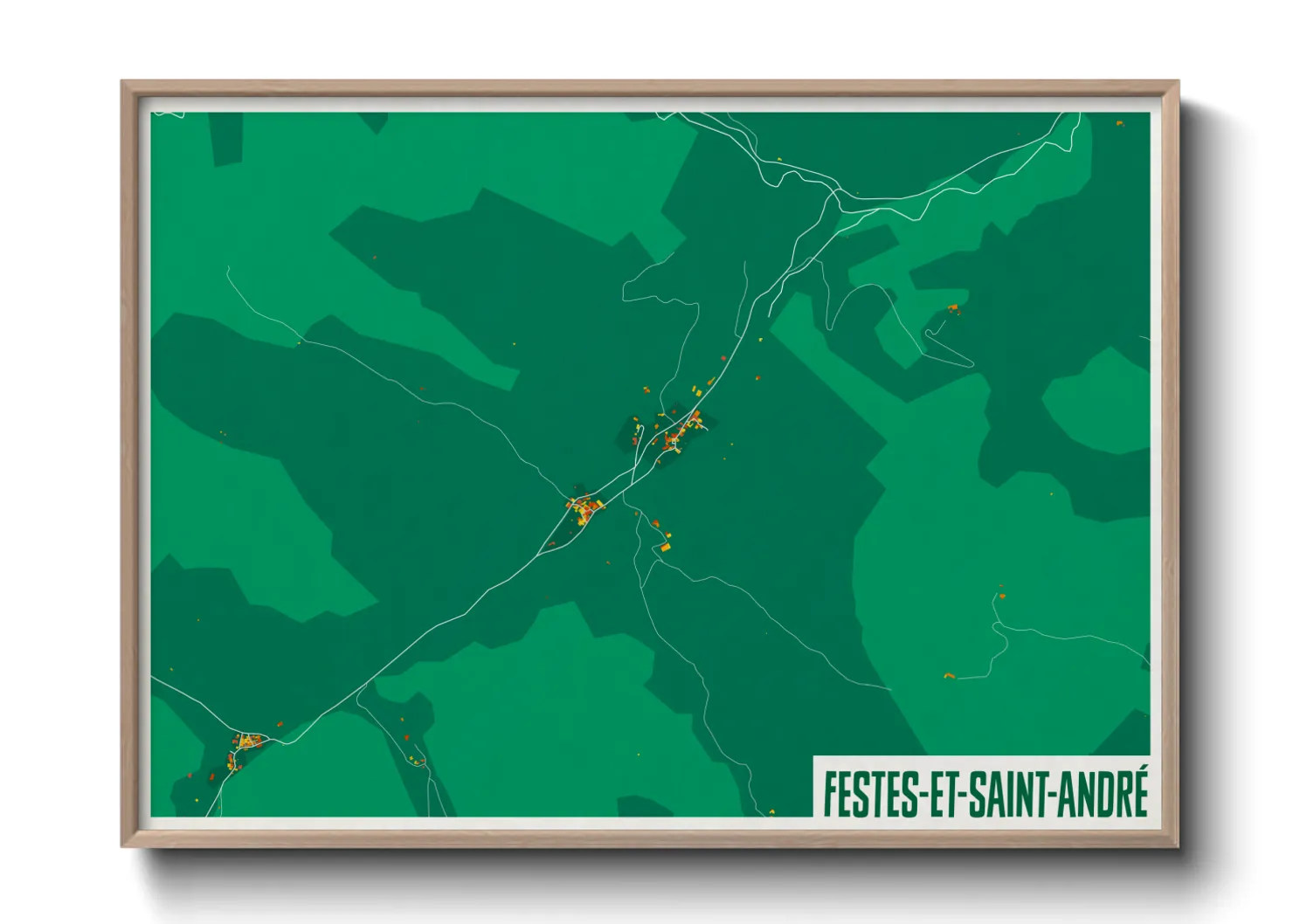 Une affiche de carte sur Festes-et-Saint-André