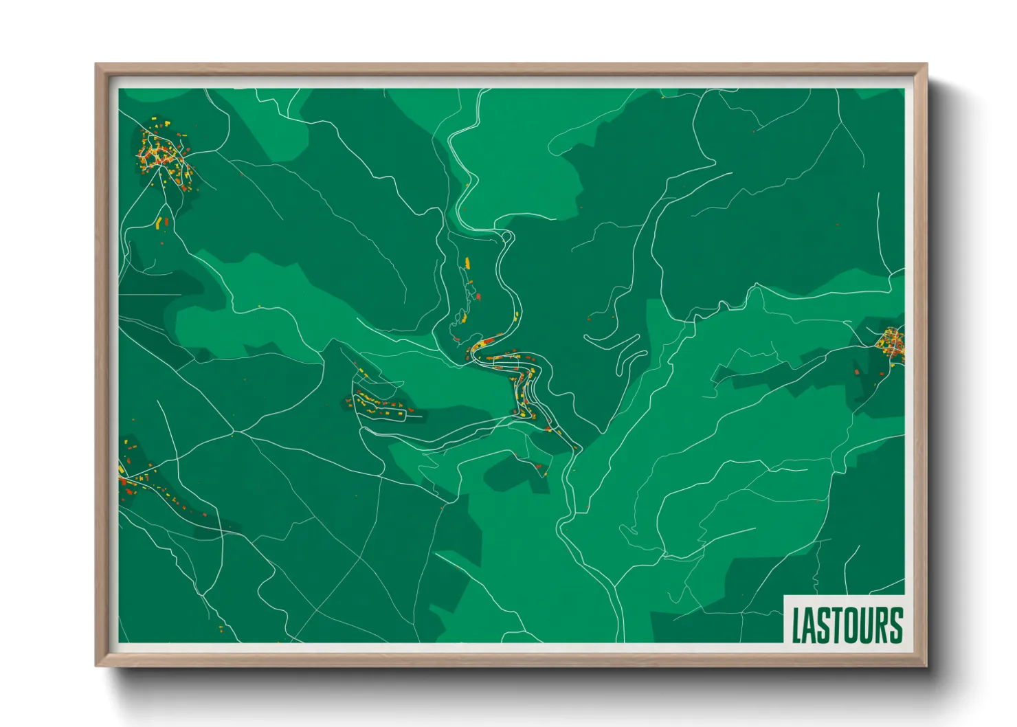 Une affiche de carte sur Lastours