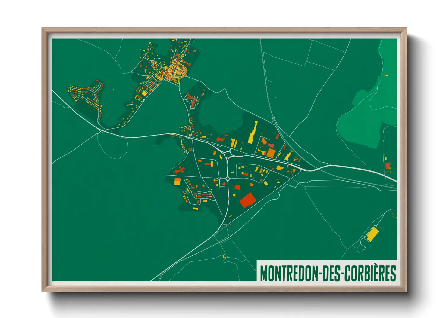 Une affiche de carte sur Montredon-des-Corbières