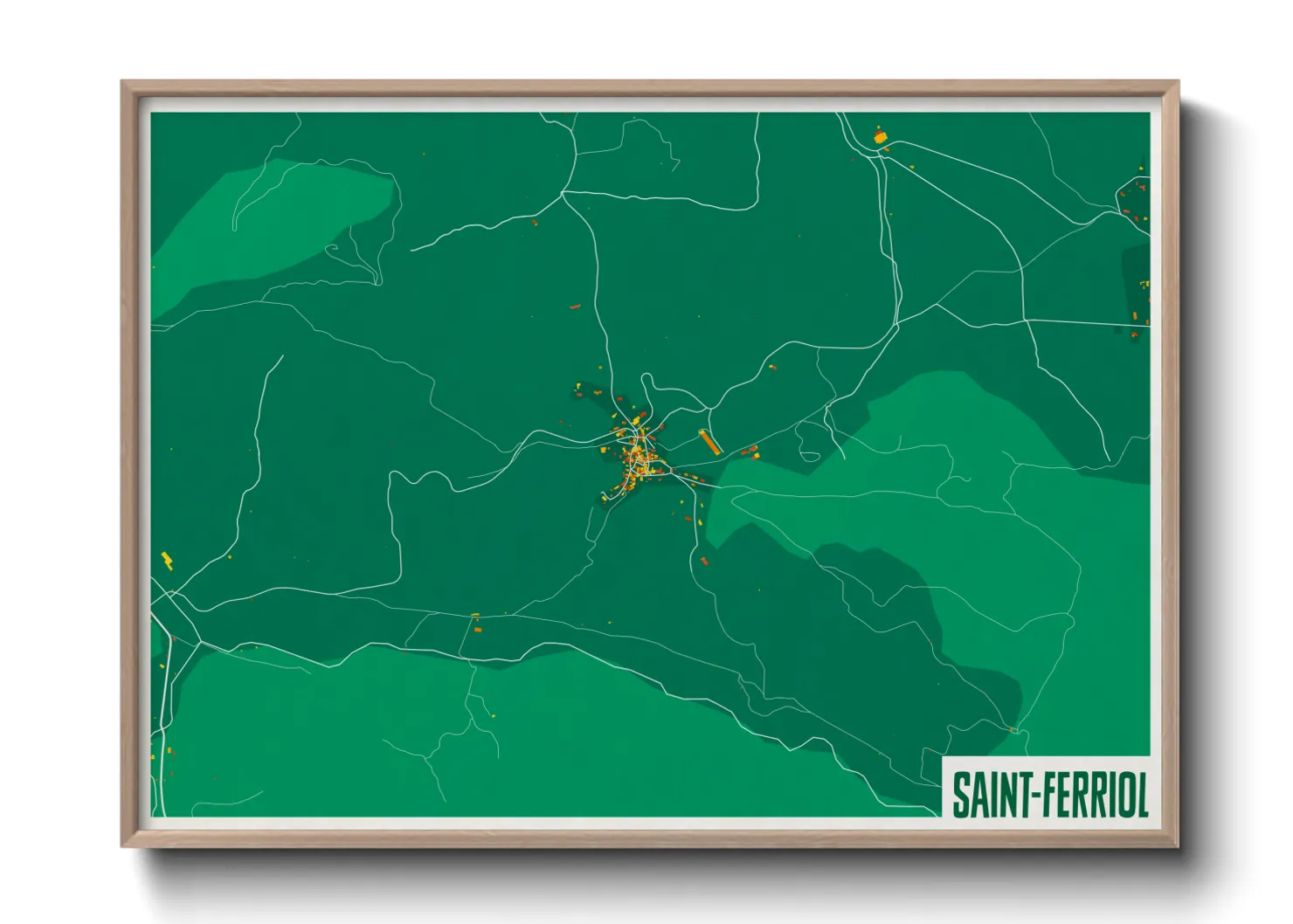 Une affiche de carte sur Saint-Ferriol
