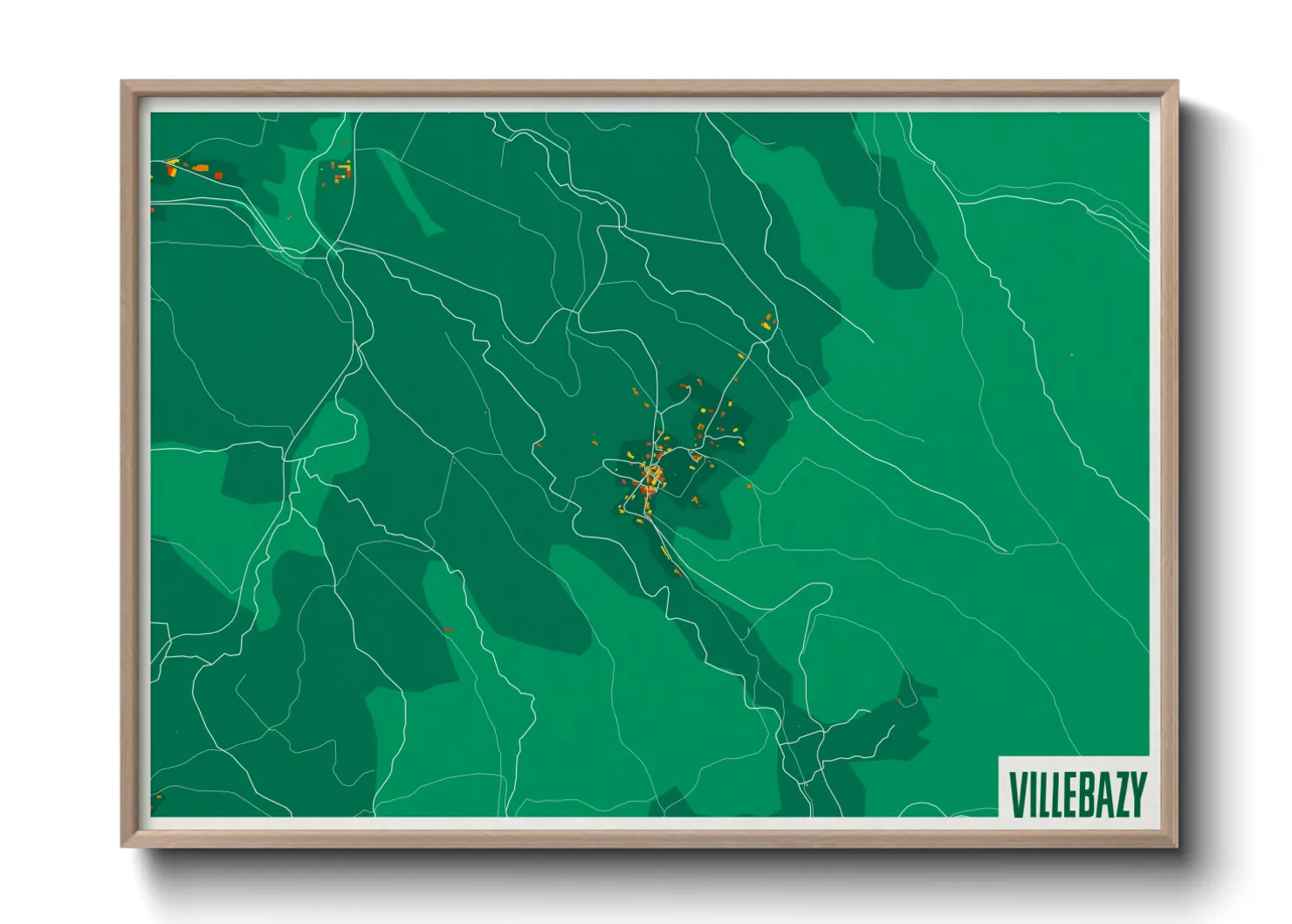 Une affiche de carte sur Villebazy