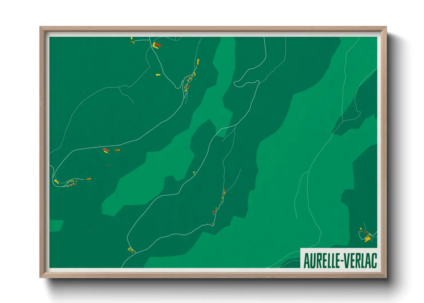 Une affiche de carte sur Aurelle-Verlac