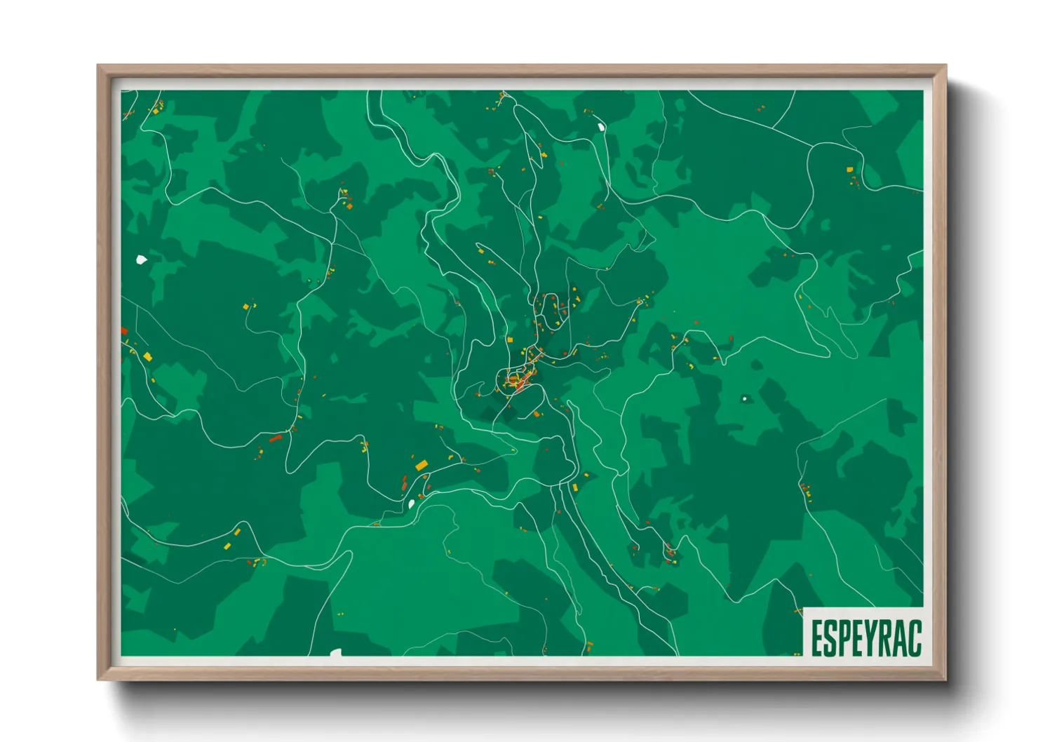 Une affiche de carte sur Espeyrac