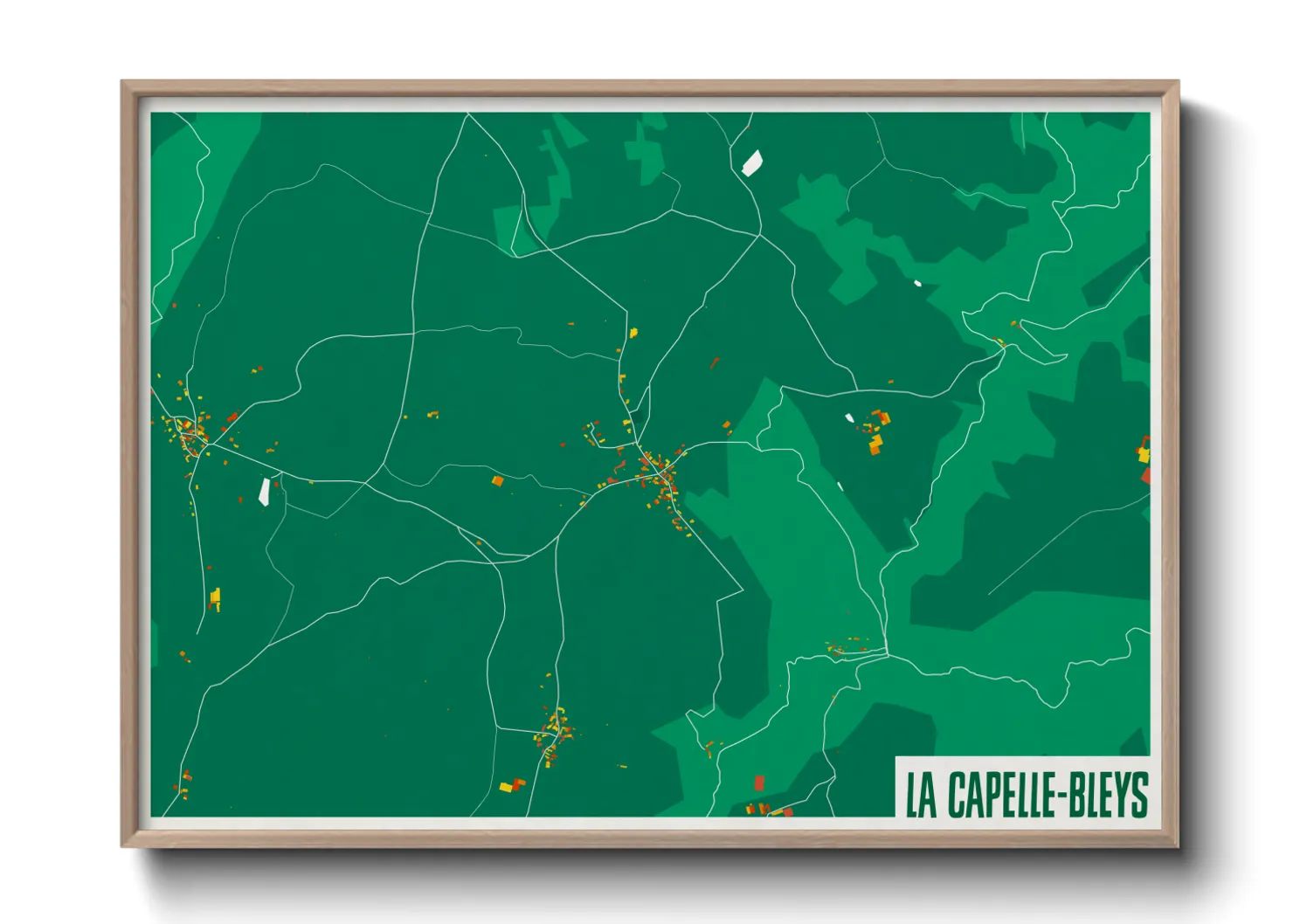 Une affiche de carte sur La Capelle-Bleys