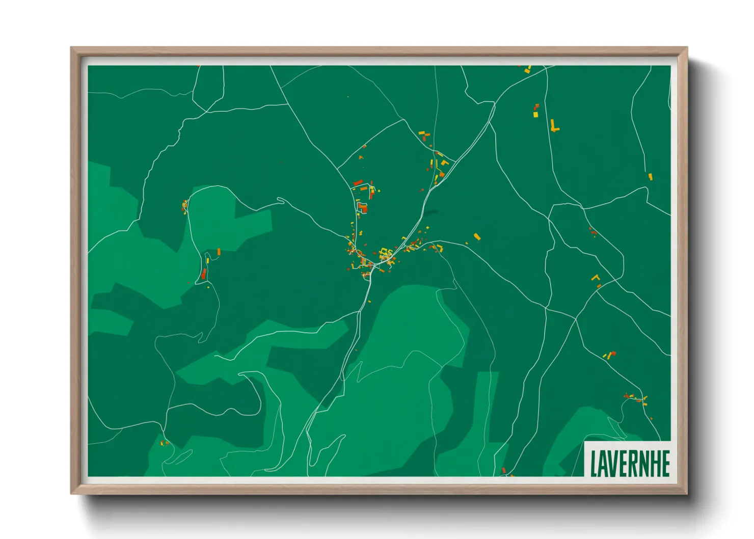 Une affiche de carte sur Lavernhe