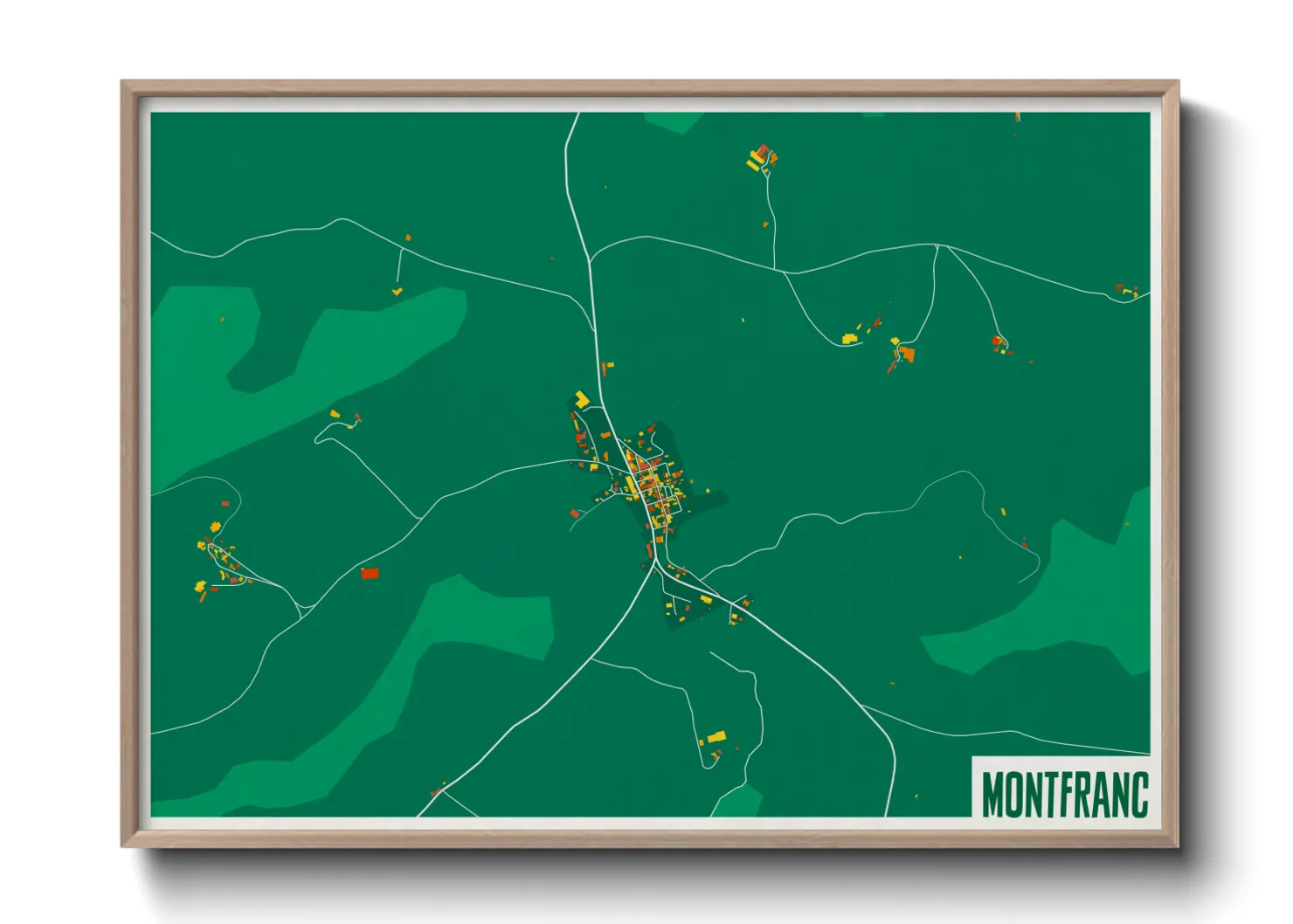 Une affiche de carte sur Montfranc