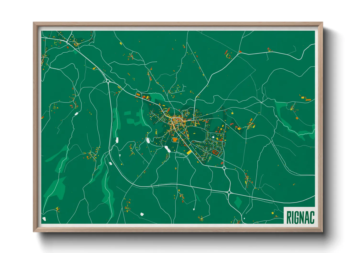 Une affiche de carte sur Rignac