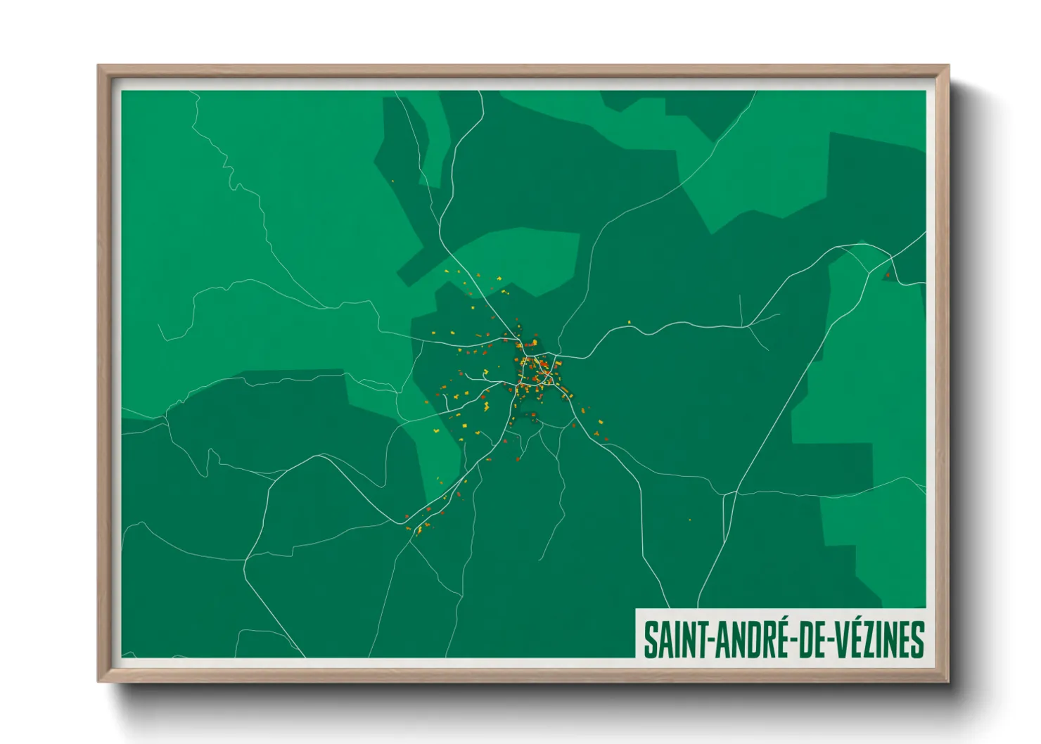 Une affiche de carte sur Saint-André-de-Vézines