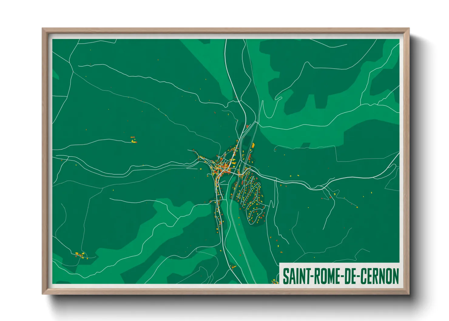 Une affiche de carte sur Saint-Rome-de-Cernon