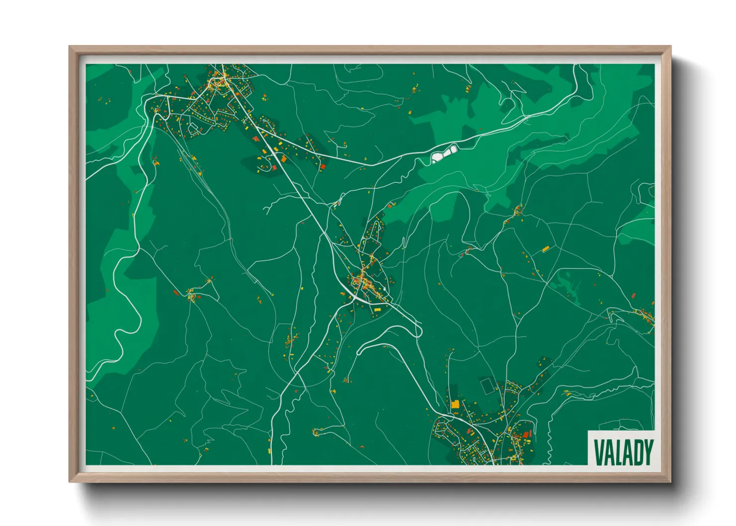 Une affiche de carte sur Valady
