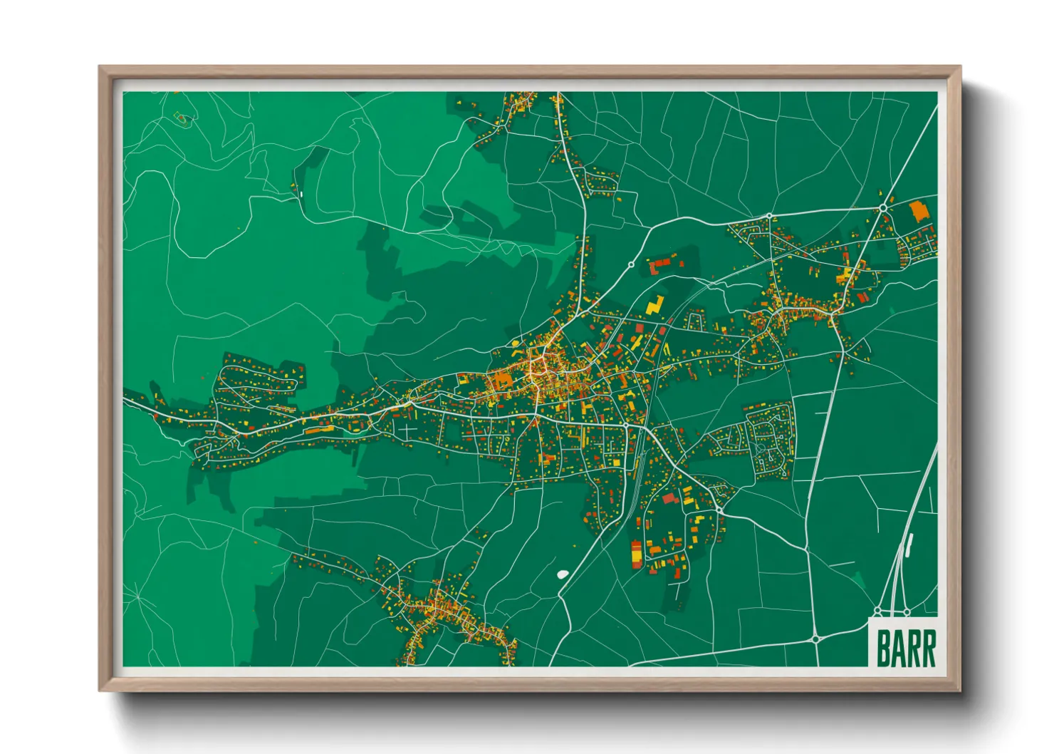 Une affiche de carte sur Barr