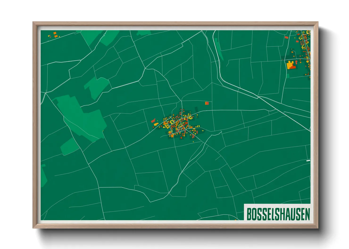 Une affiche de carte sur Bosselshausen