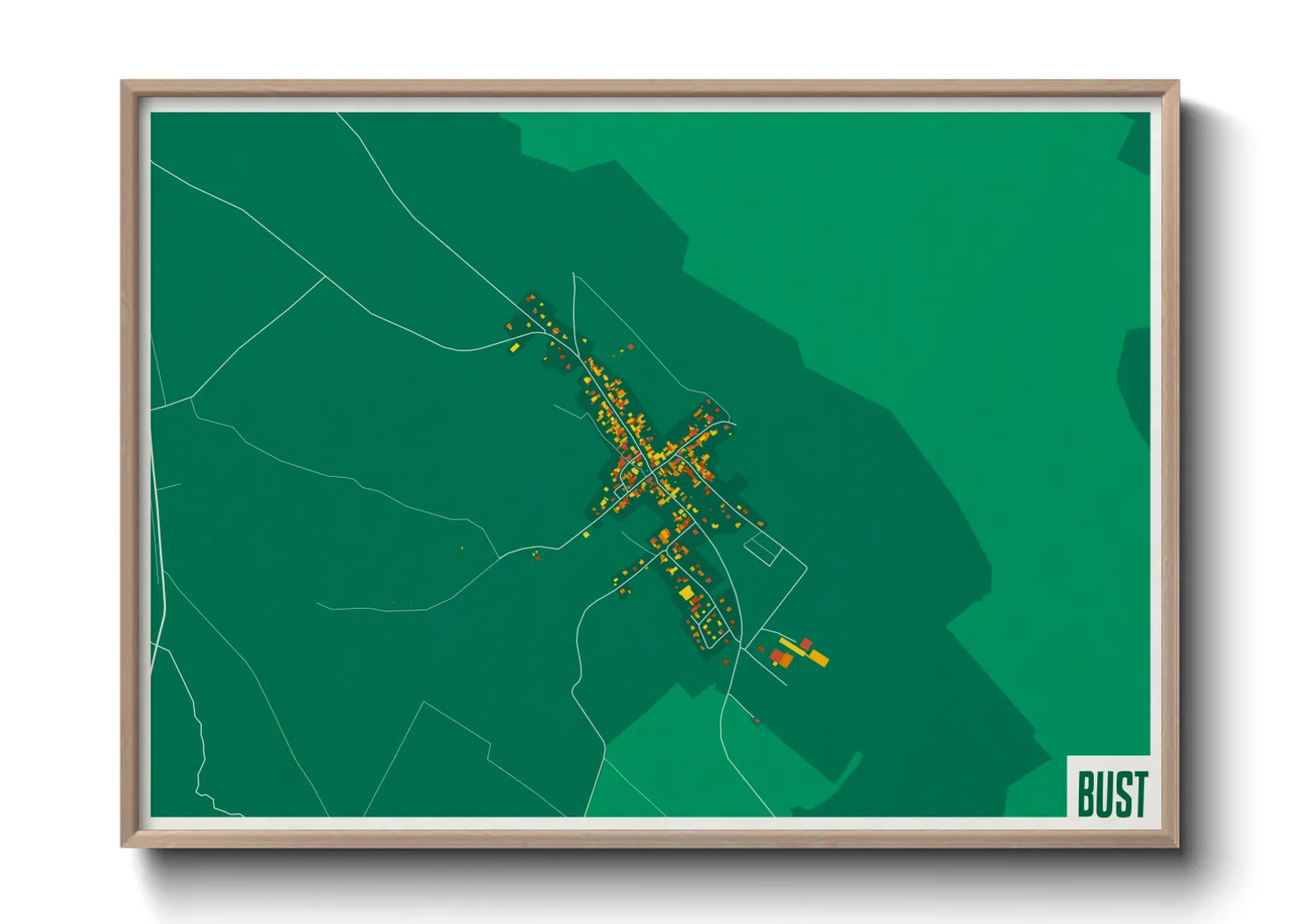 Une affiche de carte sur Bust