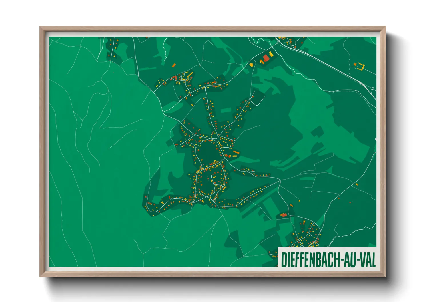 Une affiche de carte sur Dieffenbach-au-Val