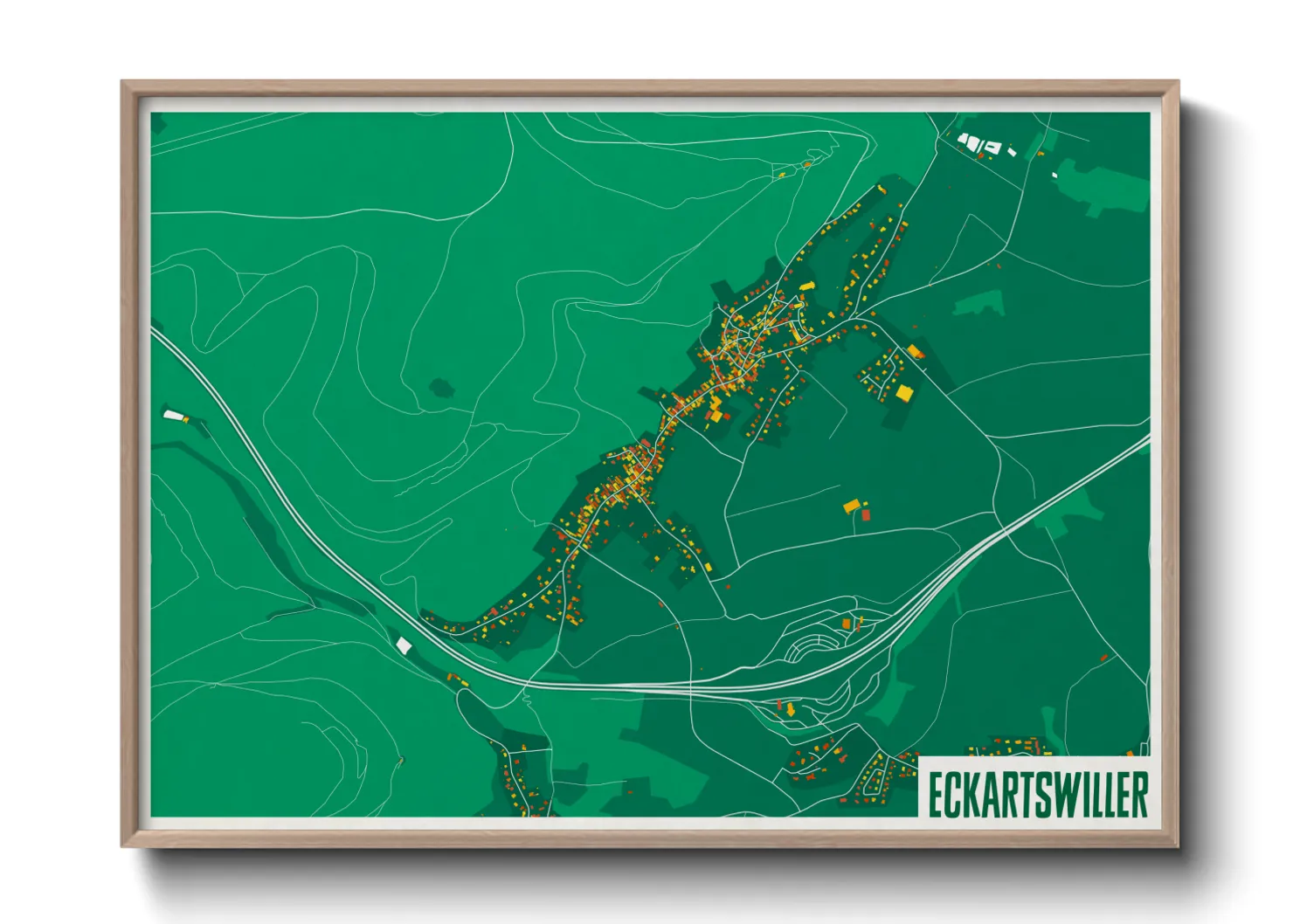Une affiche de carte sur Eckartswiller