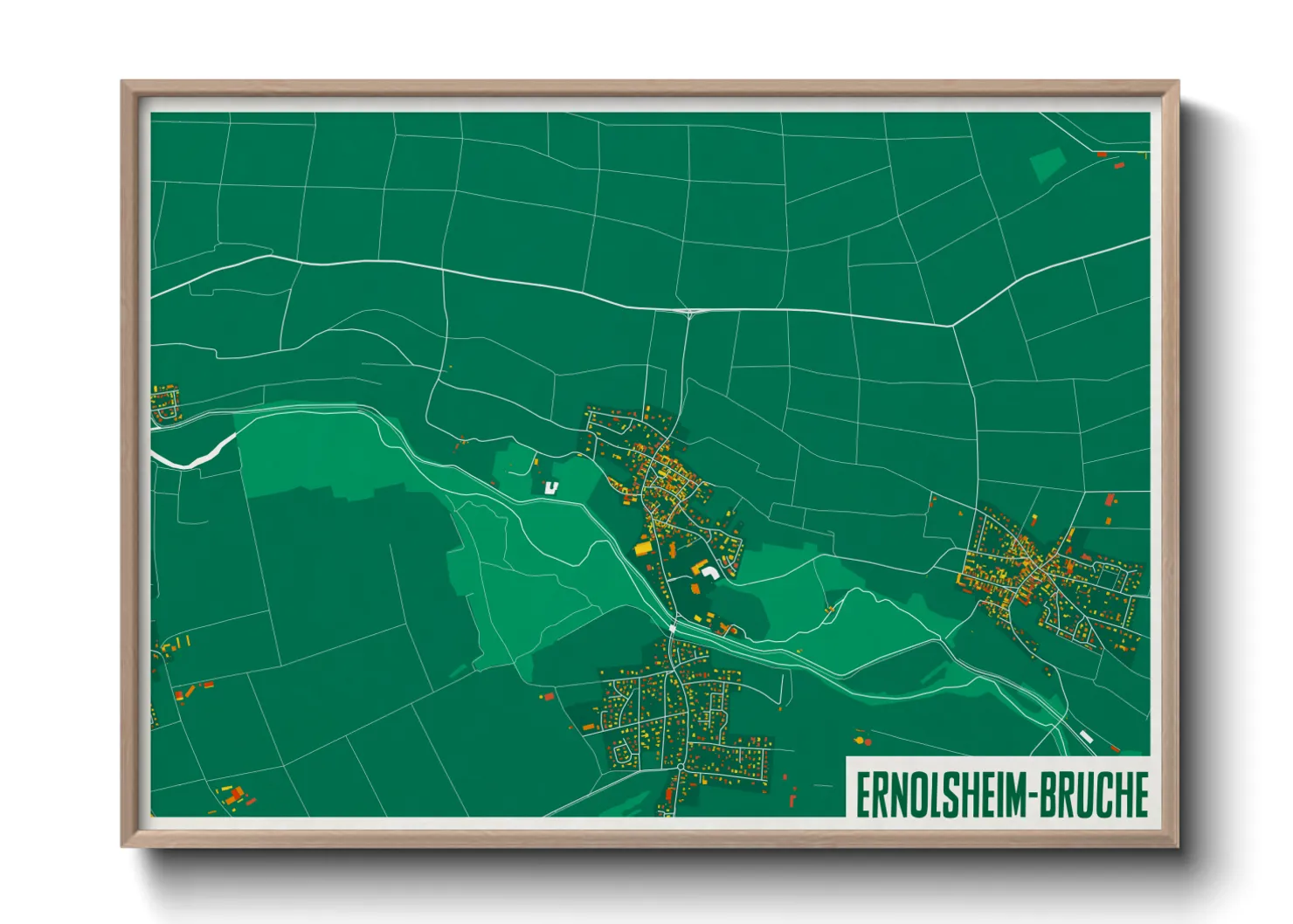Une affiche de carte sur Ernolsheim-Bruche