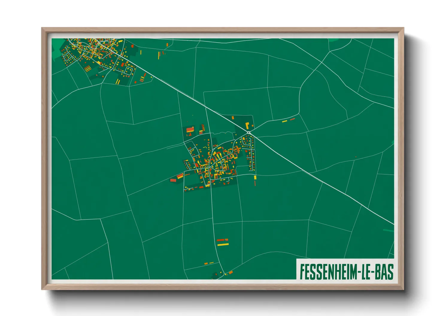 Une affiche de carte sur Fessenheim-le-Bas