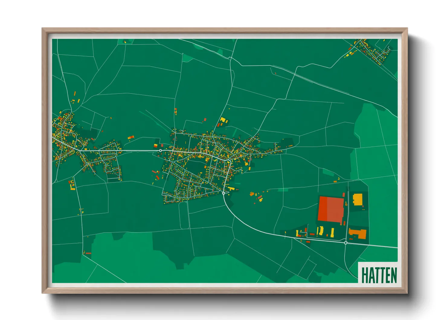 Une affiche de carte sur Hatten