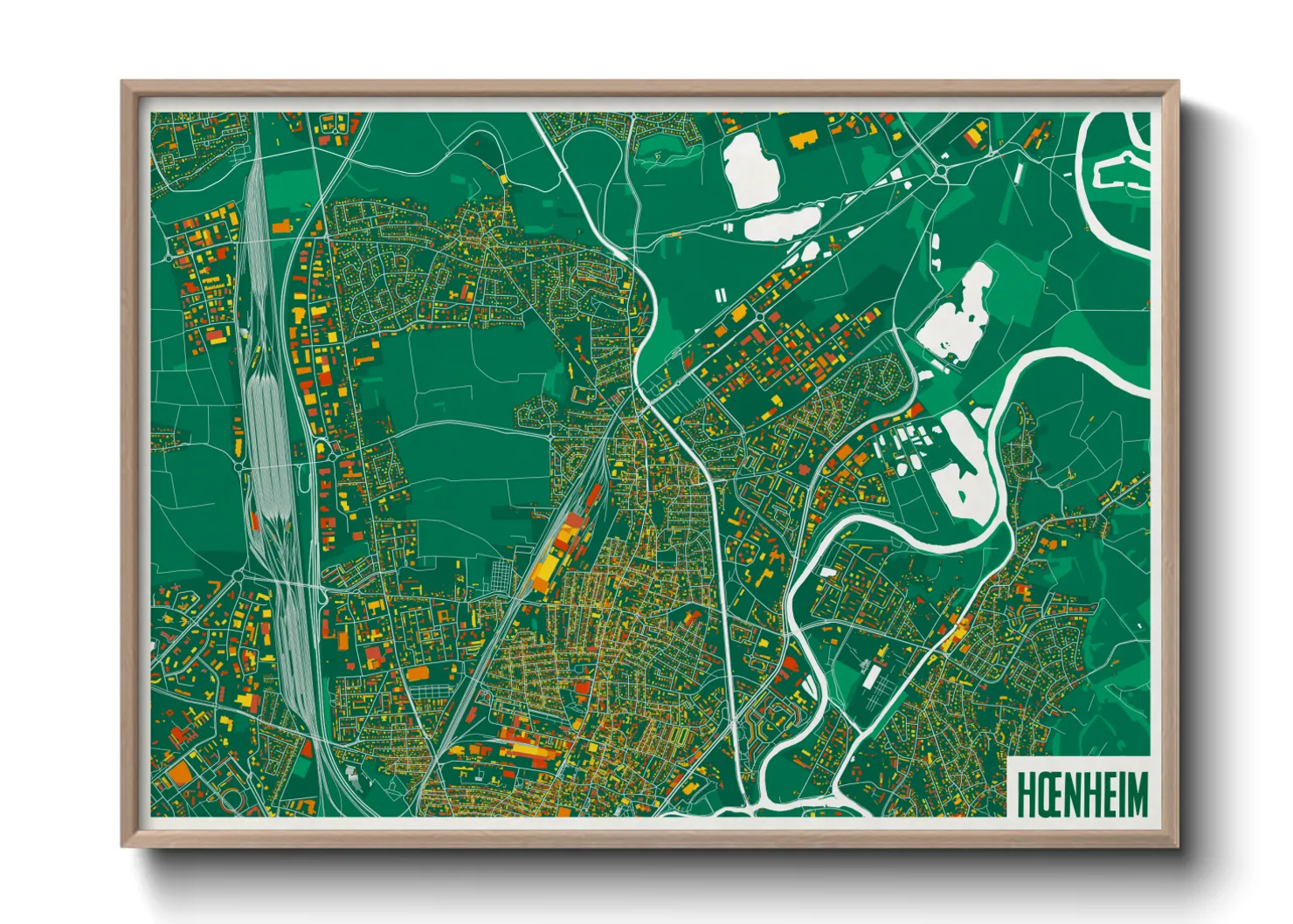 Une affiche de carte sur Hœnheim