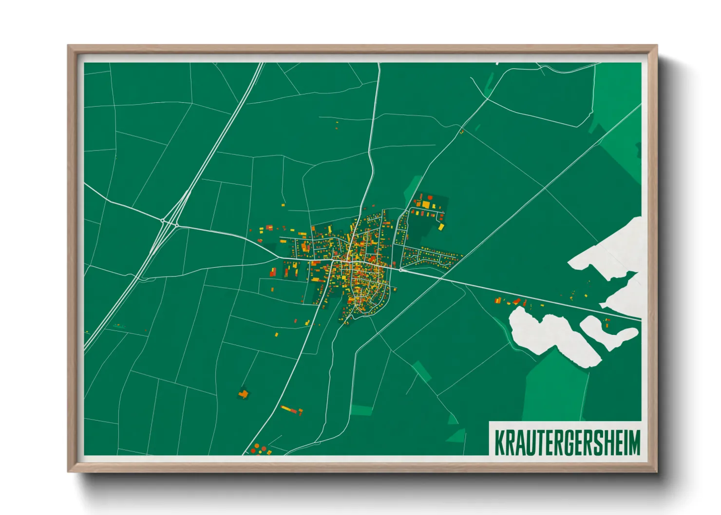 Une affiche de carte sur Krautergersheim