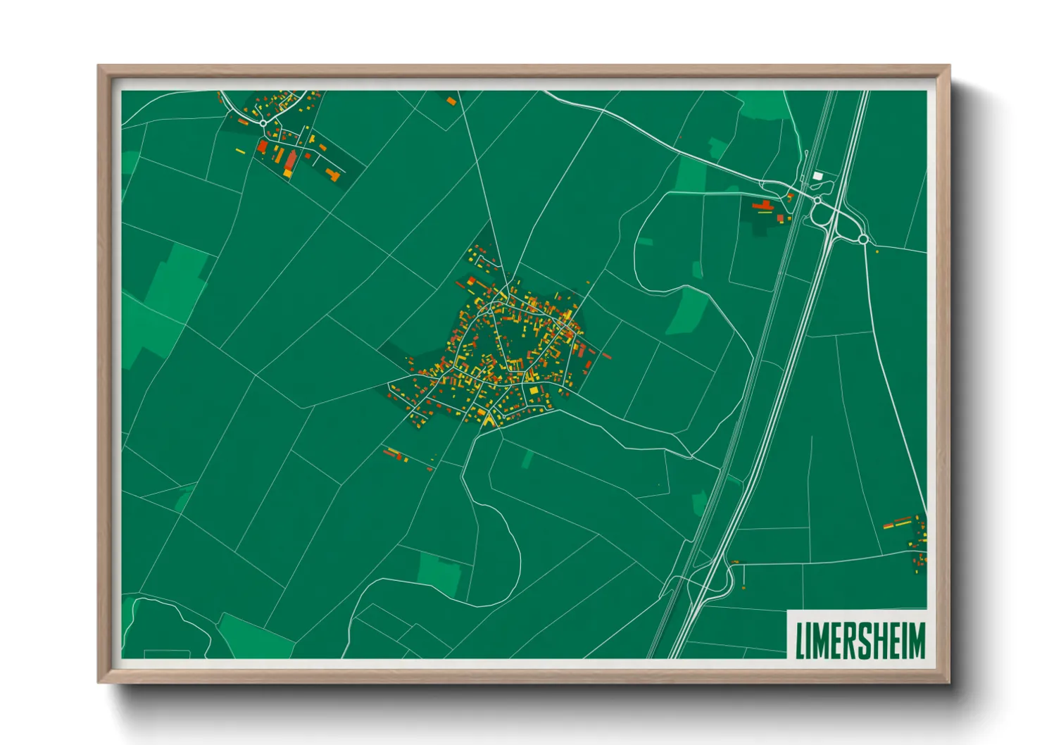 Une affiche de carte sur Limersheim