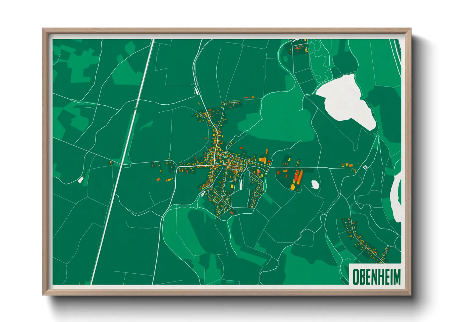 Une affiche de carte sur Obenheim