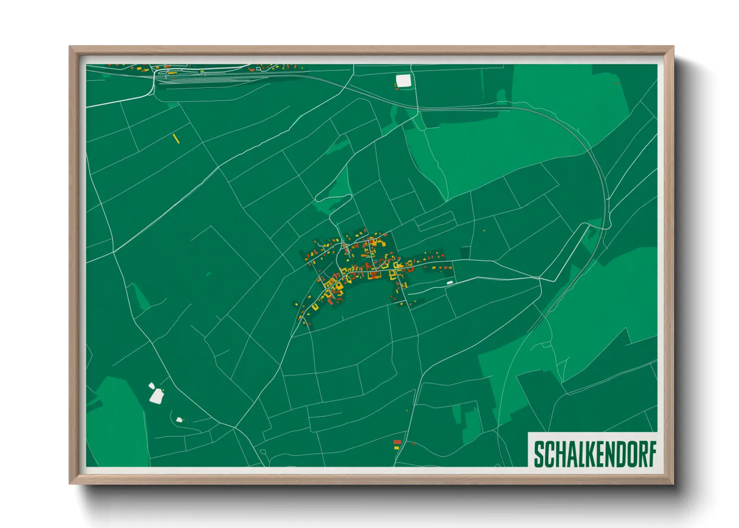 Une affiche de carte sur Schalkendorf