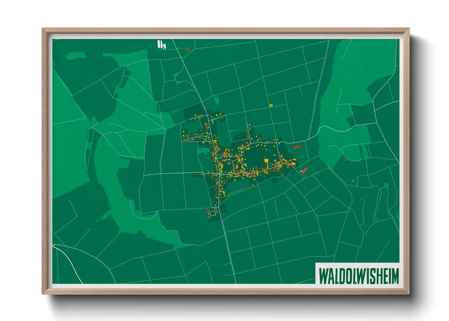 Une affiche de carte sur Waldolwisheim